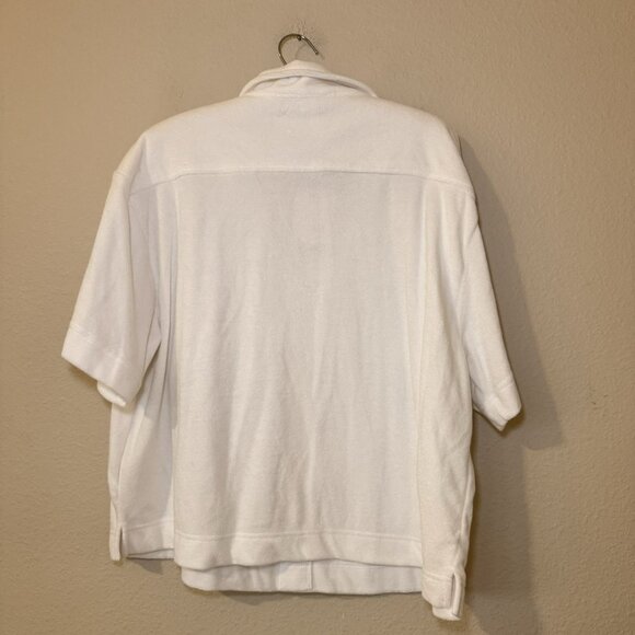 Fabletics Island Terry Boxy Button Up womens Large cropped summer beachy swim - Picture 8 of 8